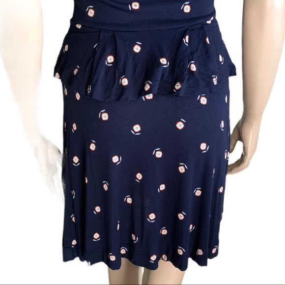 French Connection Navy Flowered Dress Size 0 - Picture 6 of 9